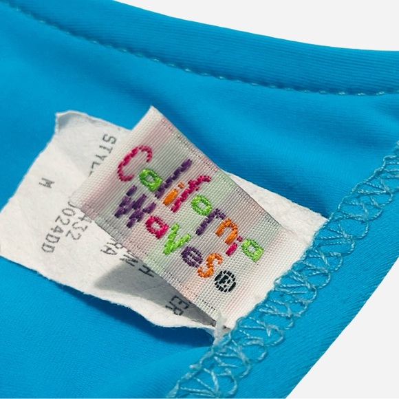 California Waves M Vibrant Blue Swim Top Ruched Underwire Adjustable Bikini - Picture 7 of 8